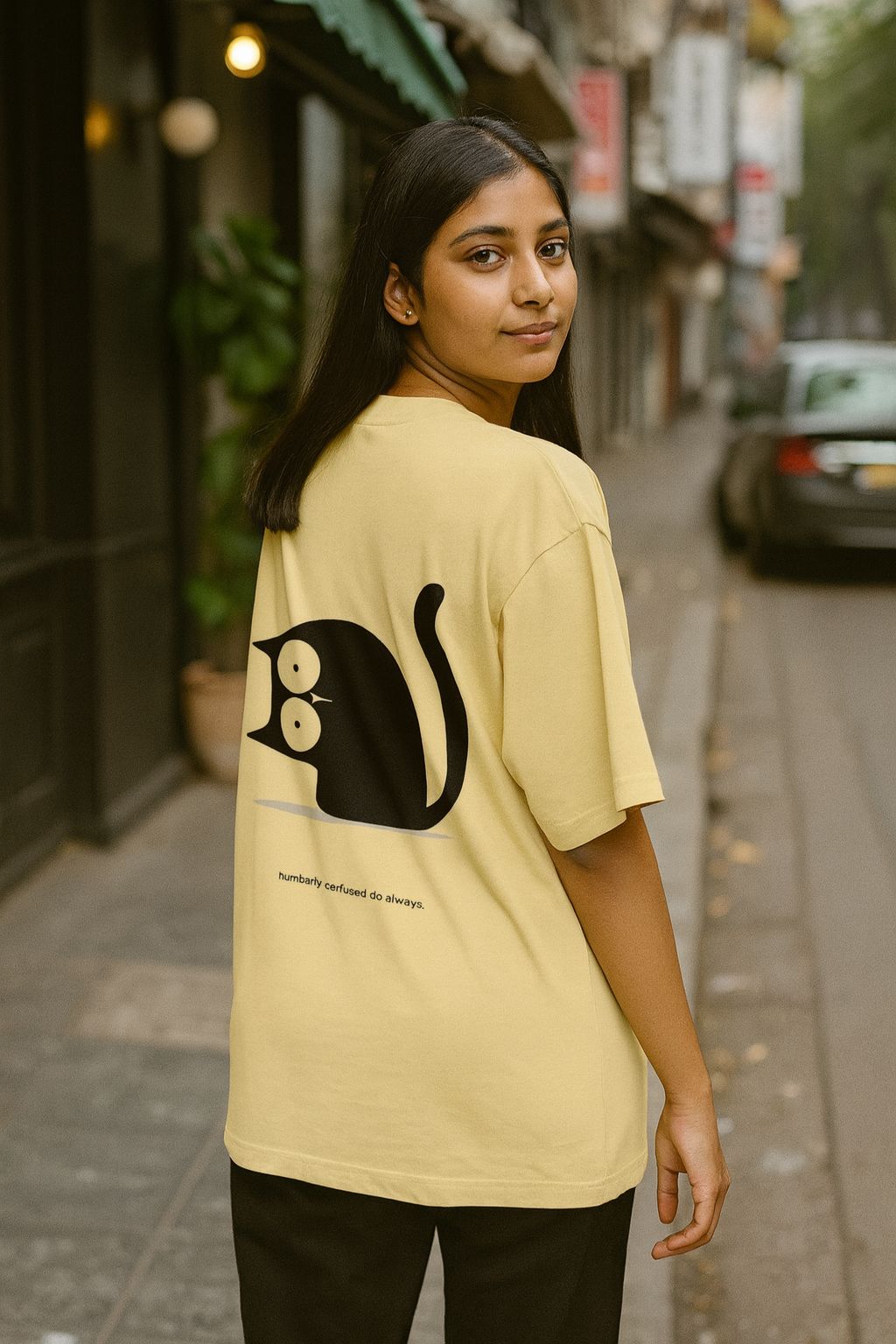 Boyfriend Quirky Cat T-Shirt