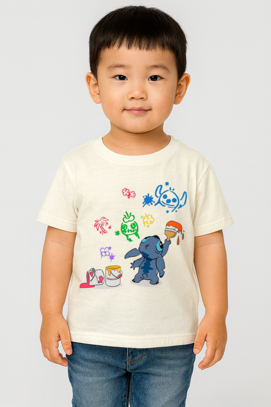 Boy's Crew Neck Stitch Paint T-Shirt